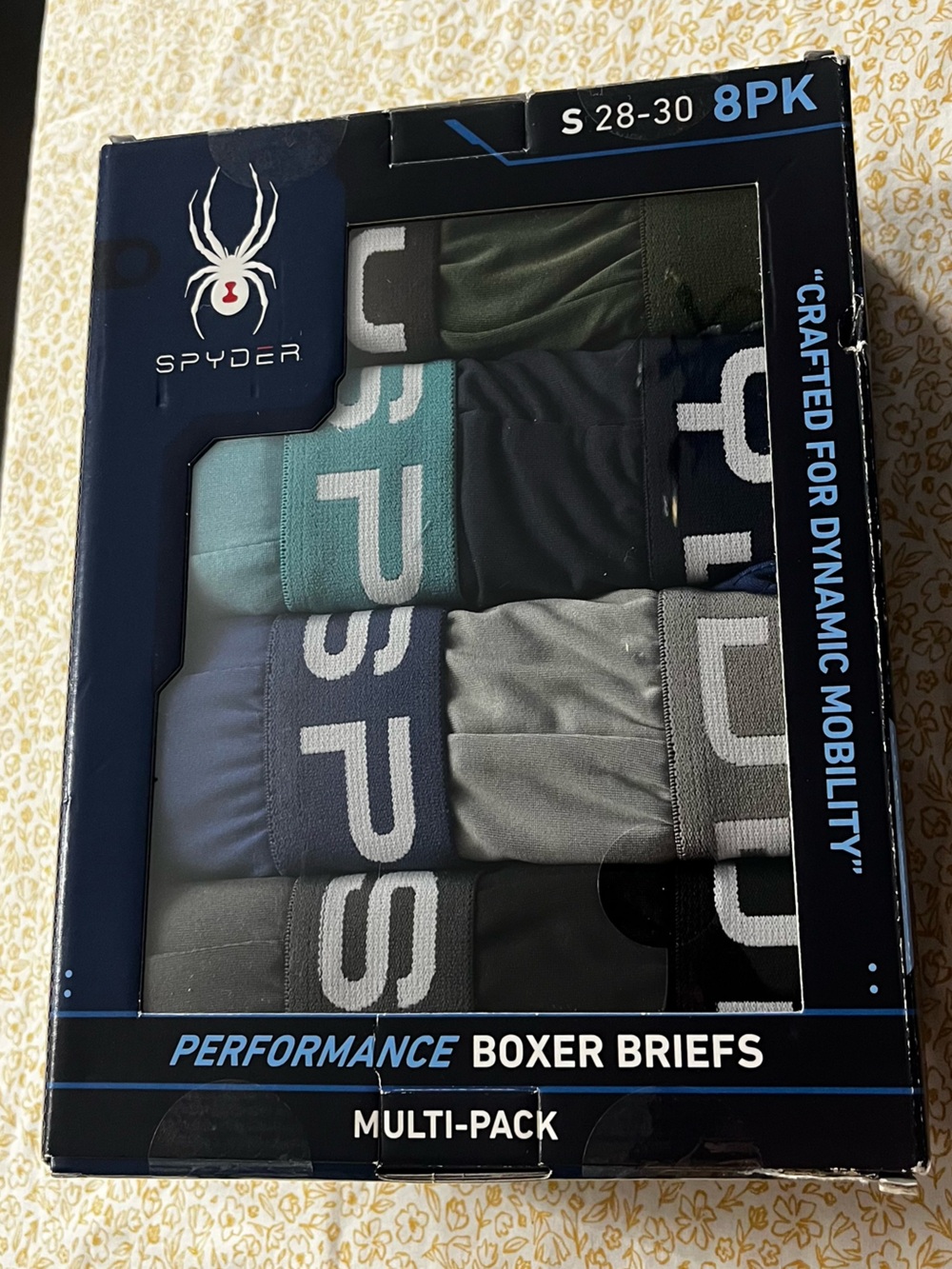 Spyder Performance Boxer Briefs 8-Pack Men's S 28-30 Multicolor Quick-Dry New